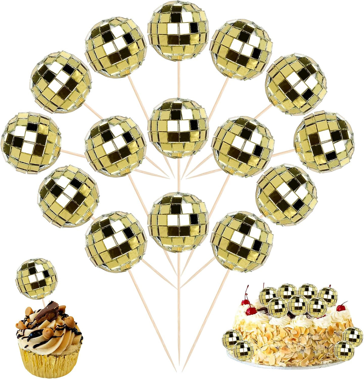 Gold disco balls