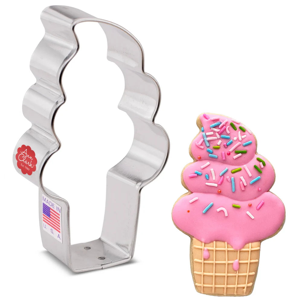 Soft serve ice cream cone cookie cutter 4" x 2 1/2"