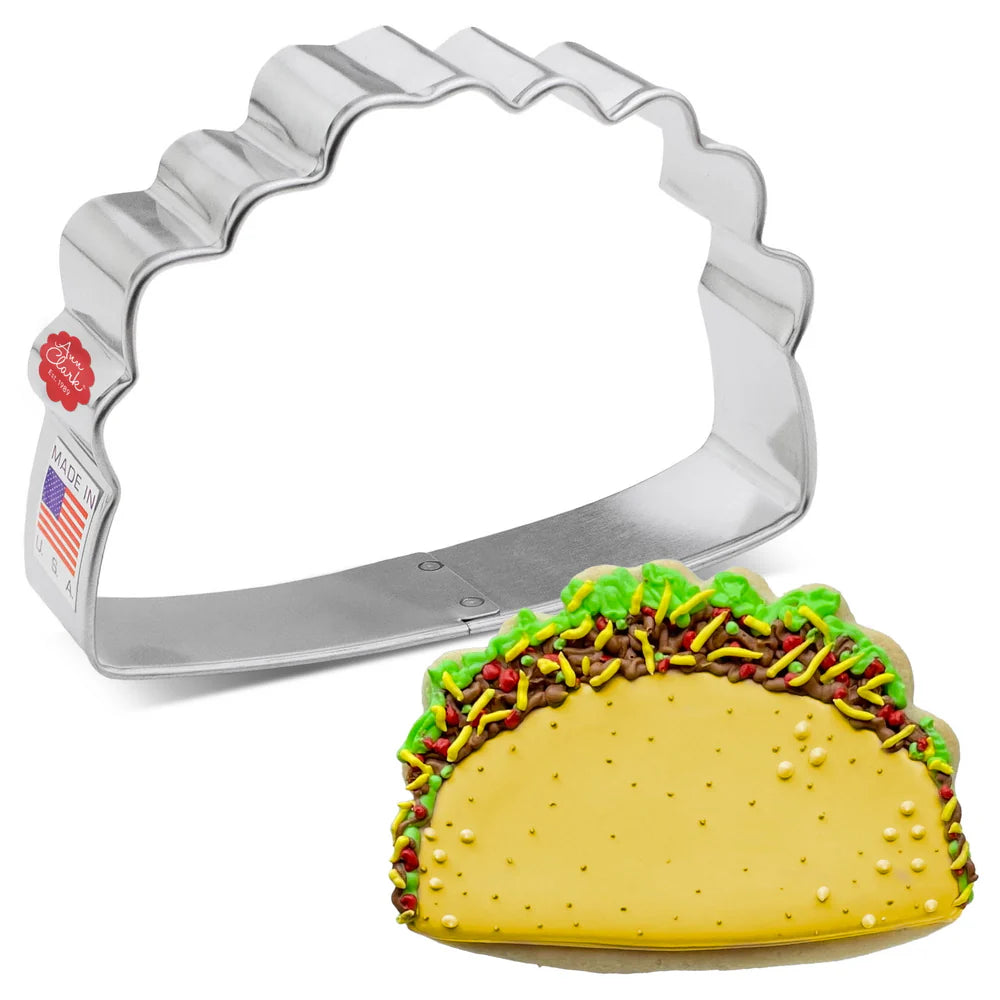 Taco Cookie Cutter,  3.8" x 2.54" x 1"
