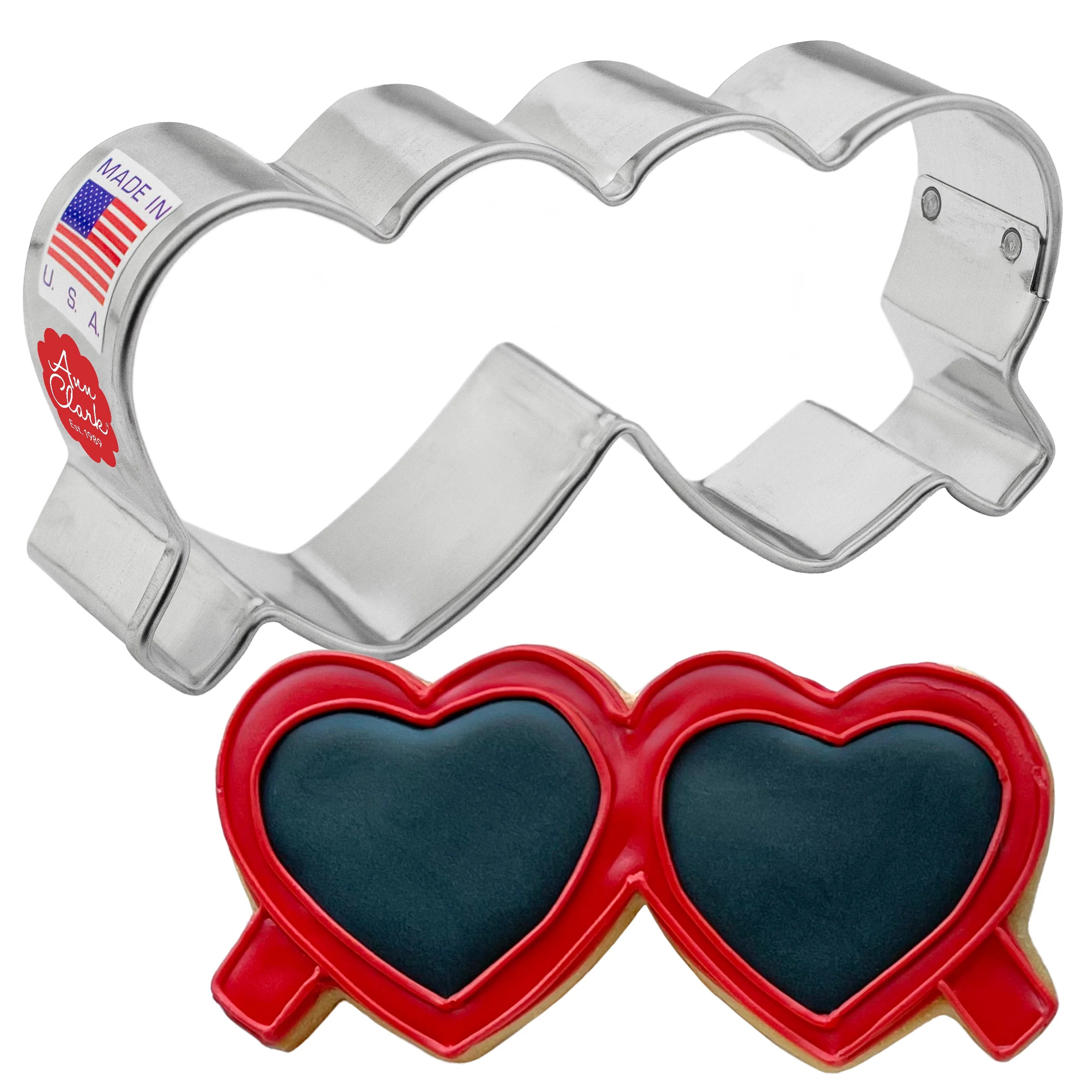 Heart Sunglasses Cookie Cutter   3.8" x 1.75" x 1"