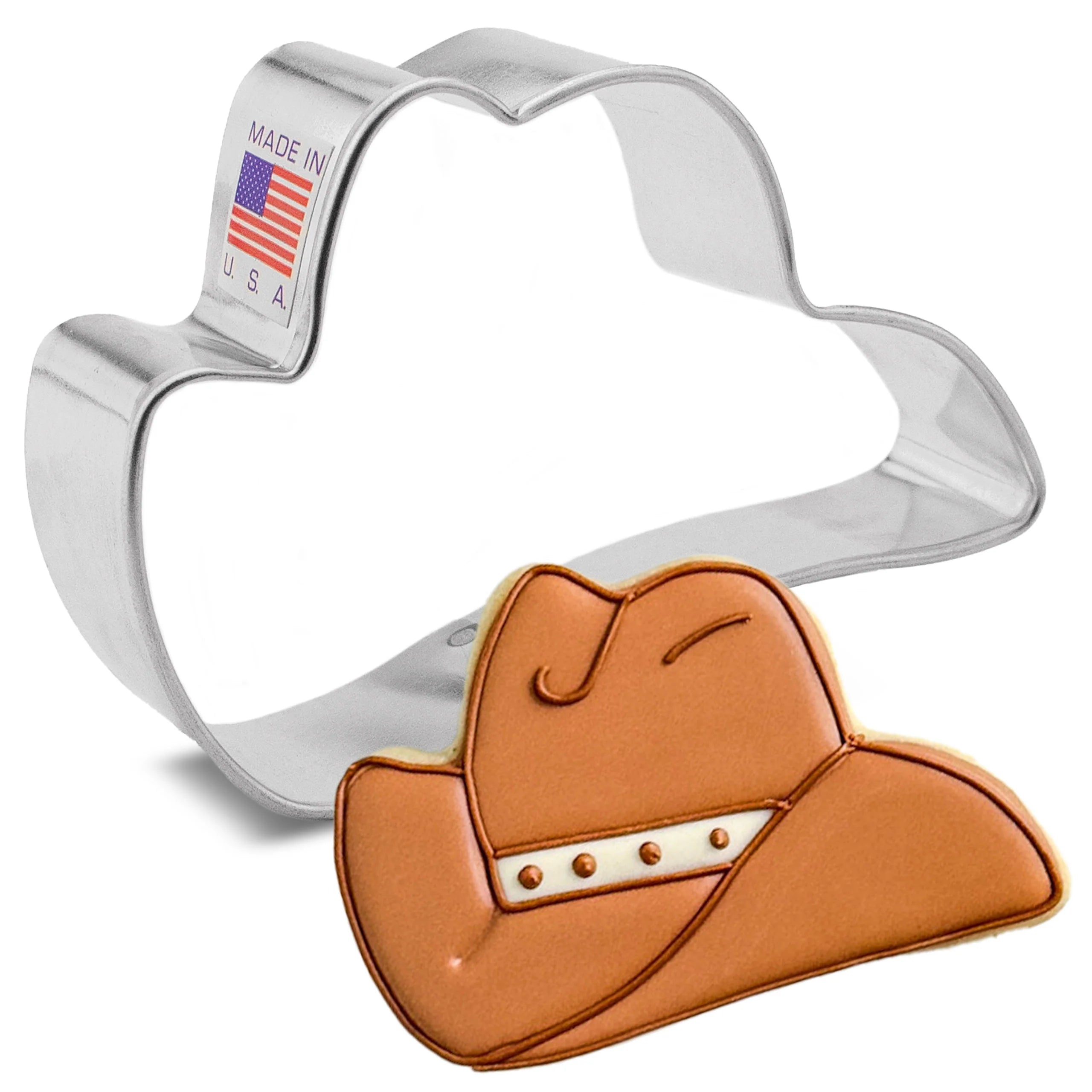 Cowboy Hat Cookie Cutter, 3.6" x 2.47" x 1"