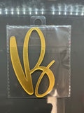 4” Gold Cursive Letter Topper-B