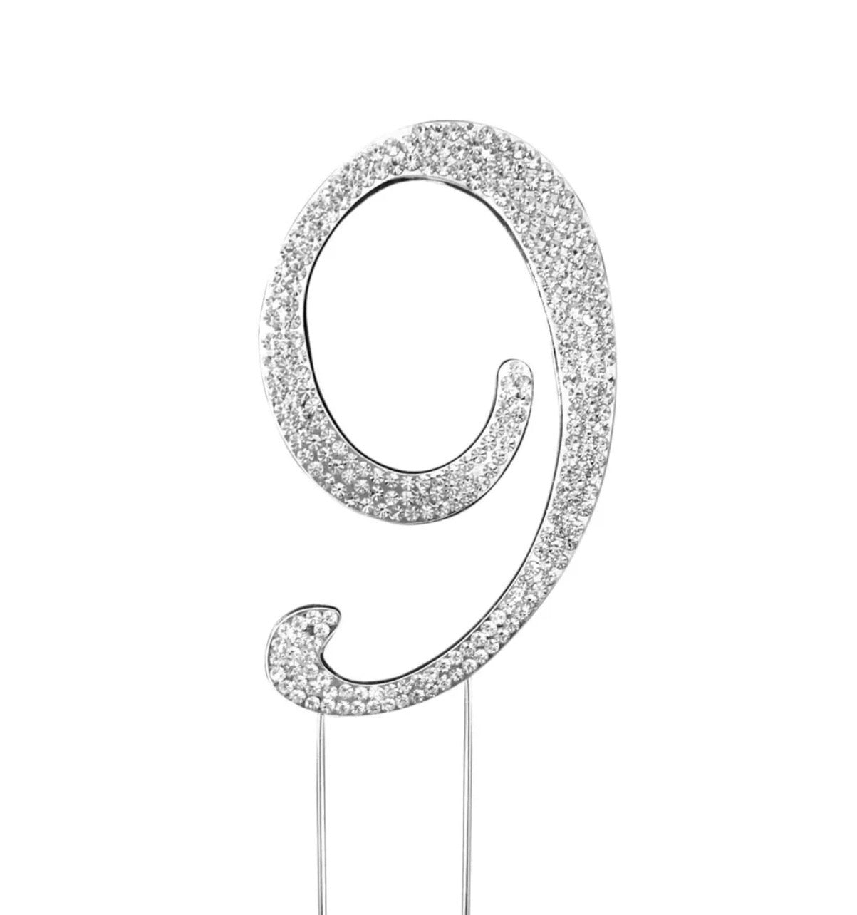 Silver Rhinestone Number-9