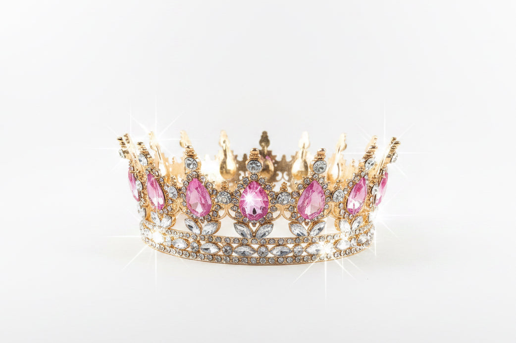 5” Rosegold/Pink Rhn Crown 2