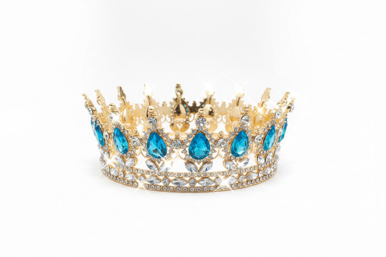 5” Gold/Teal Rhn Crown