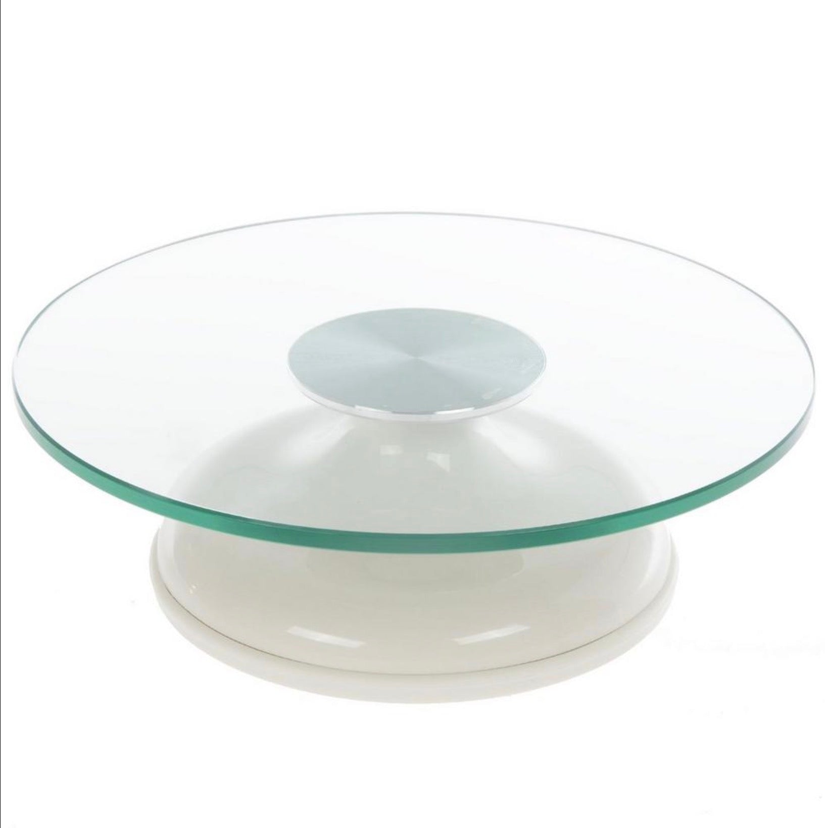 White Glass Top Turntable