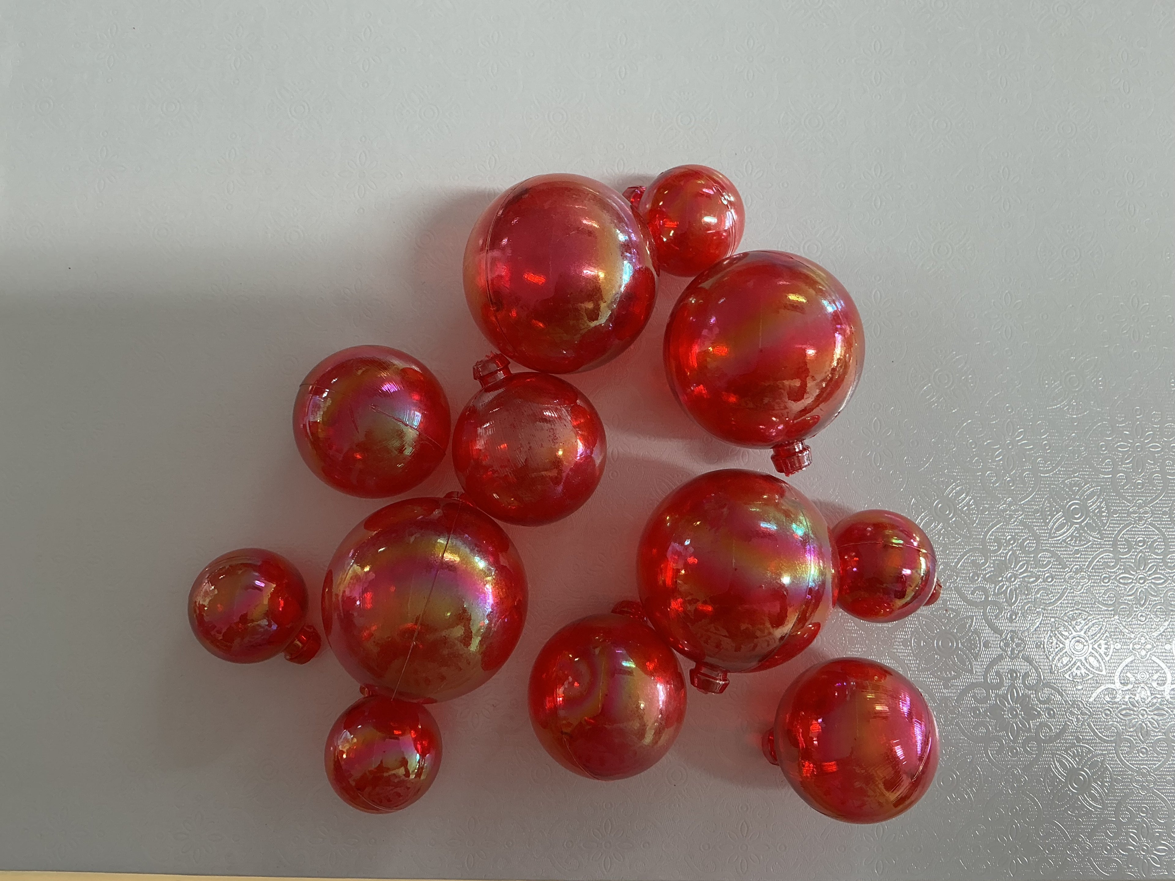 Red clear ball