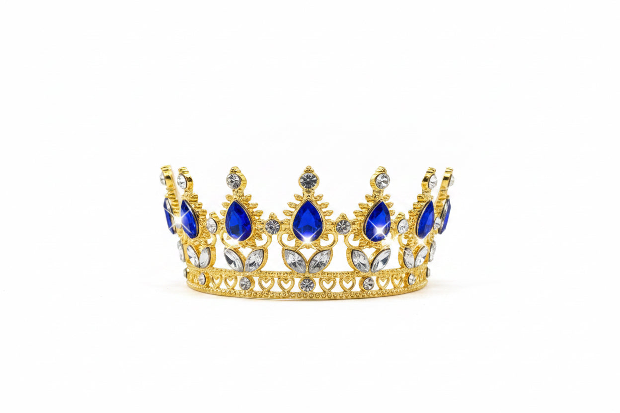2.5” Gold/Dark Blue Rhn Crown