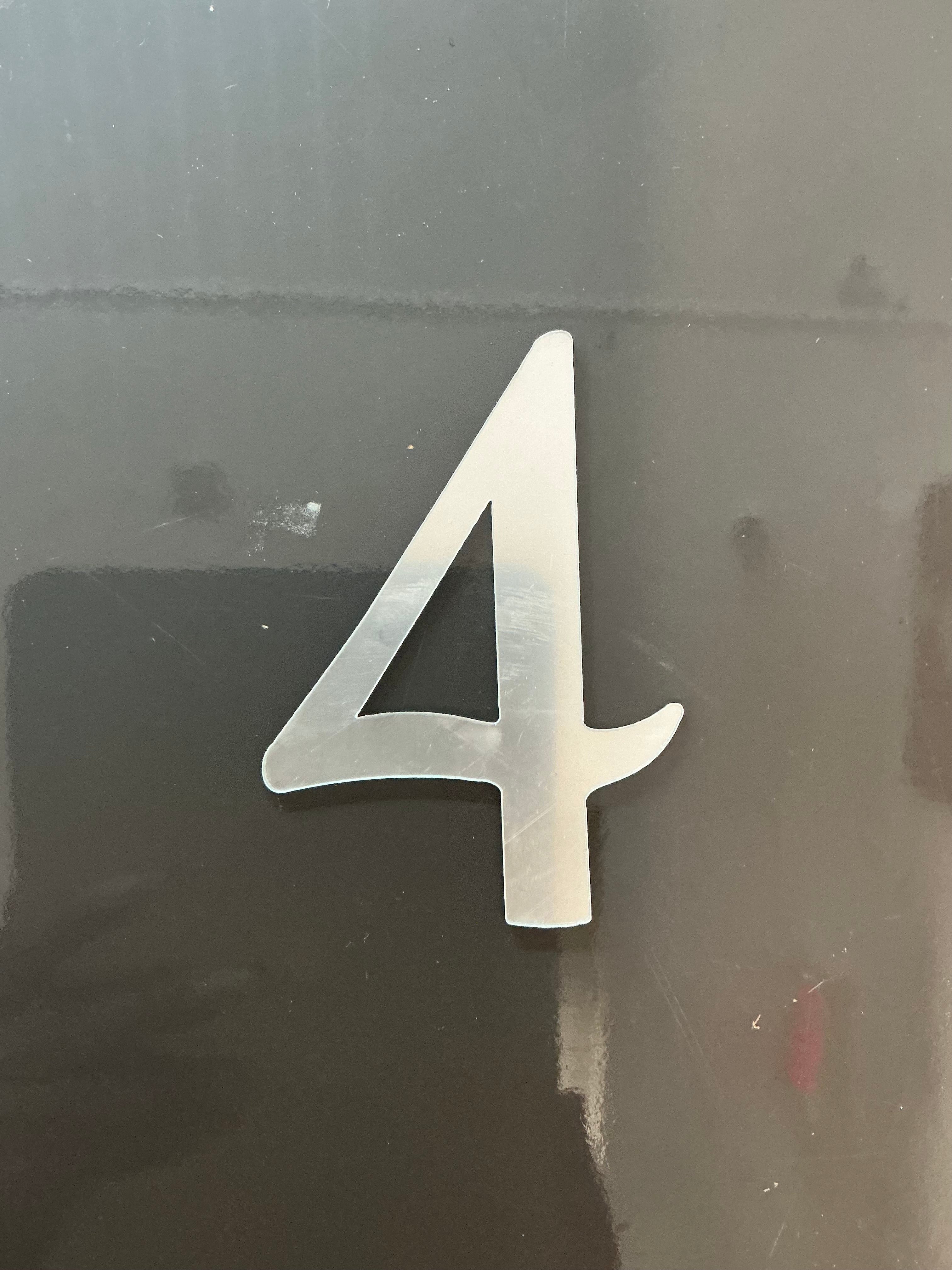 4” Silver number topper-4