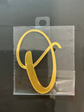 4” Gold Cursive Letter Topper-O