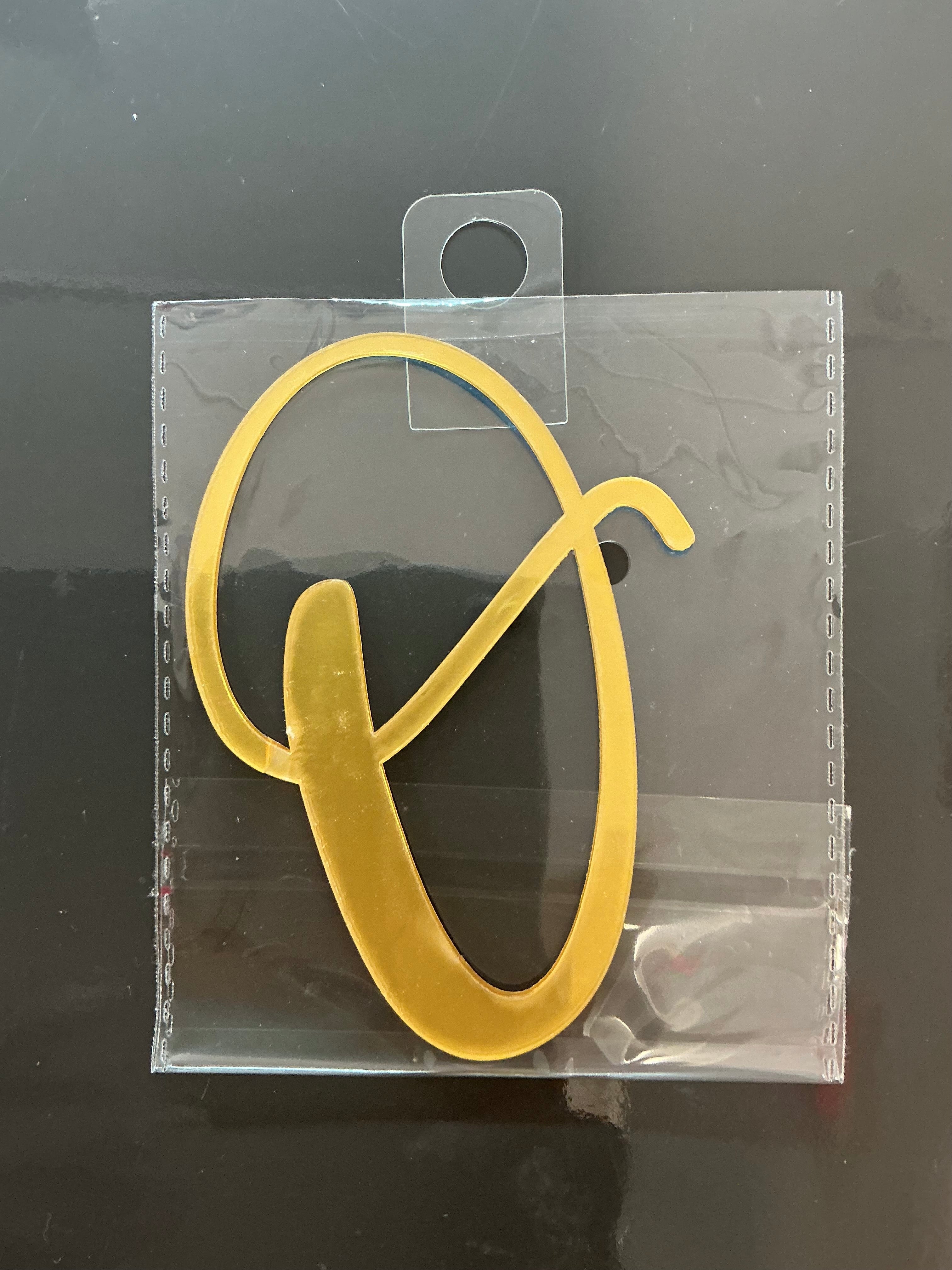 4” Gold Cursive Letter Topper-O