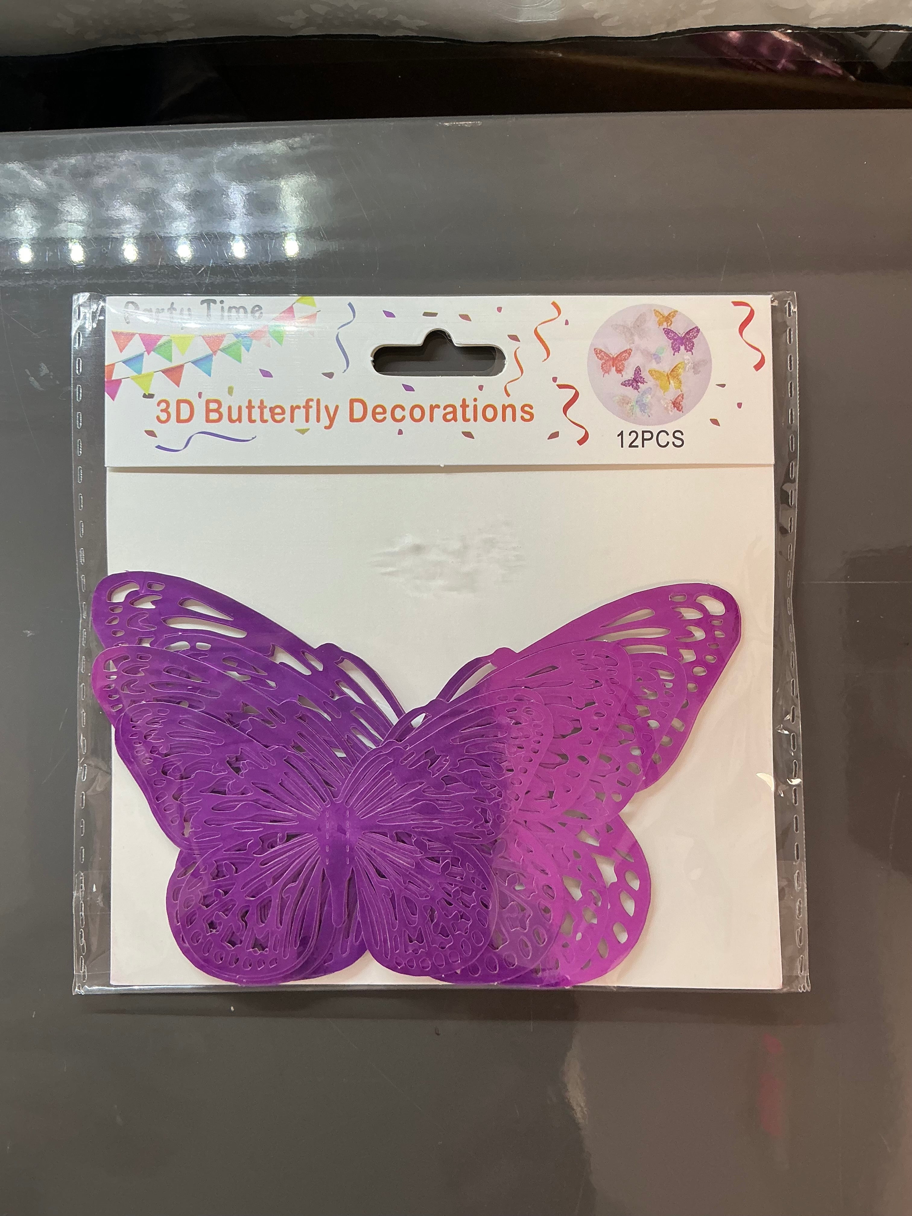 12pcs 3D Purple Butterfly’s