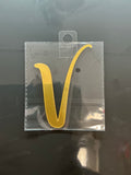 4” Gold Cursive Letter Topper-V