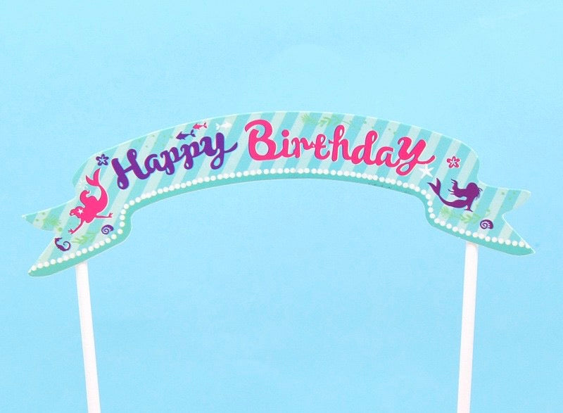 Cake Topper-Mermaid Happy Birthday