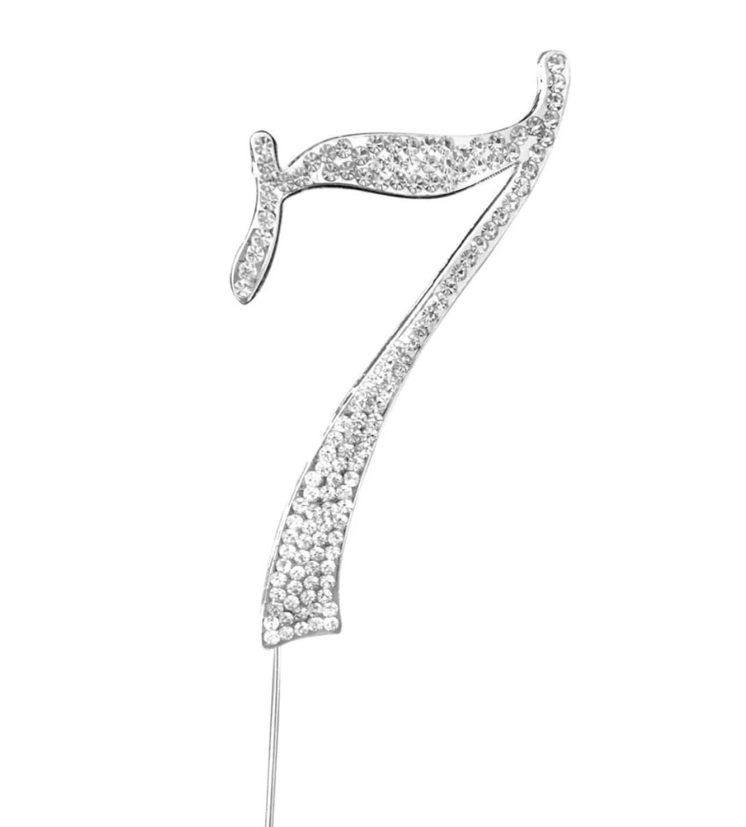 Silver Rhinestone Number-7