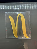 4” Gold Cursive Letter Topper-N