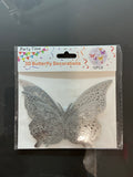12pcs 3D Silver Butterfly’s