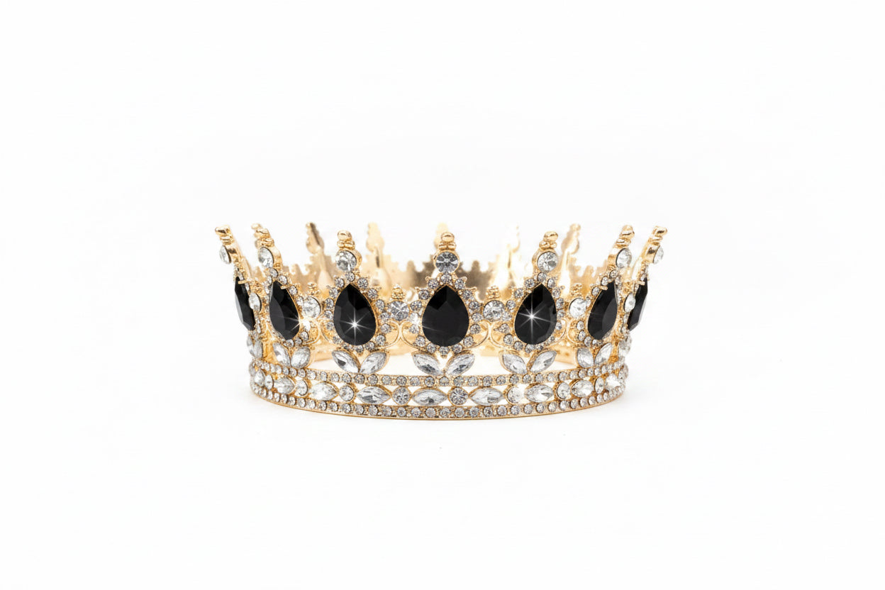 5” Rosegold/Black Rhn Crown