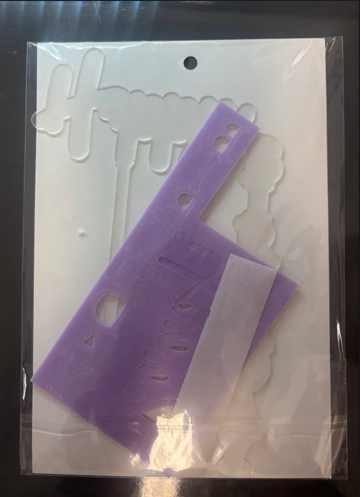 Cake Topper-Lg Purple Happy Birthday