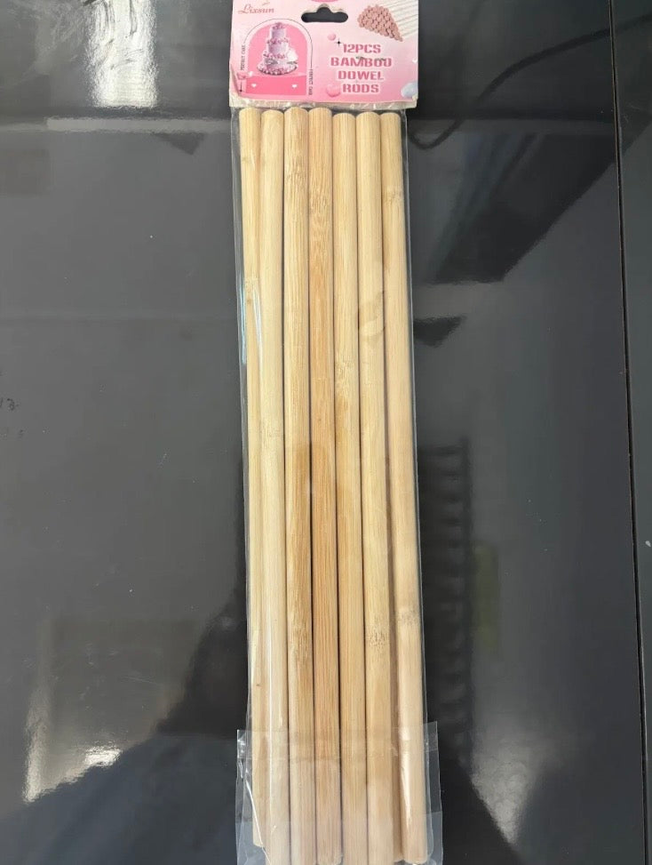 12” 12pcs Bambo Dowel Rods