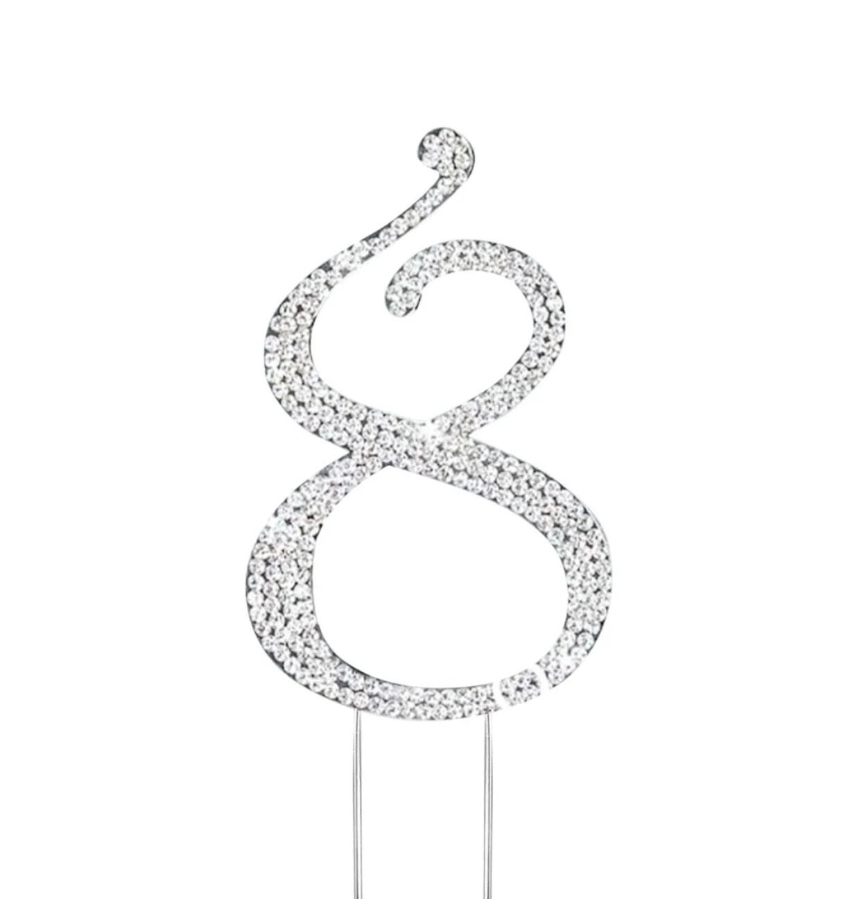 Silver Rhinestone Number-8