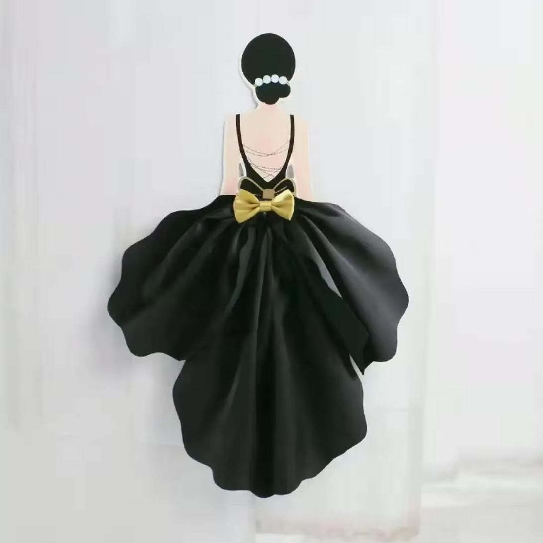 Cake Topper- Doll Black Dress