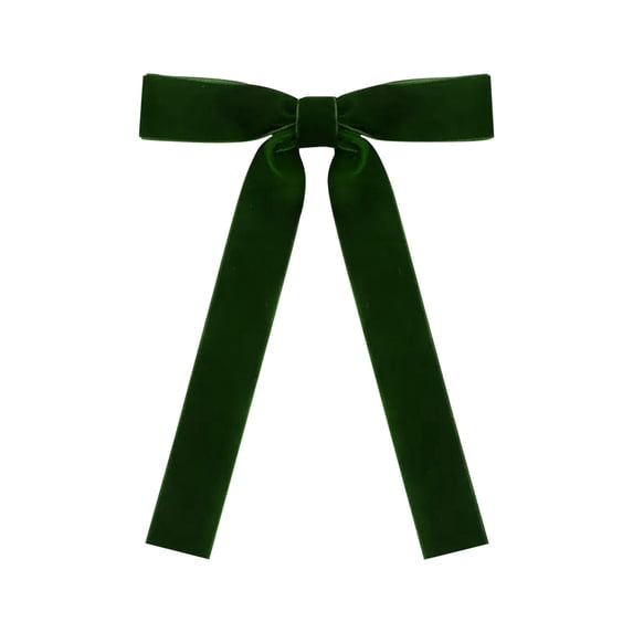 Green Velvet Bow-Lg