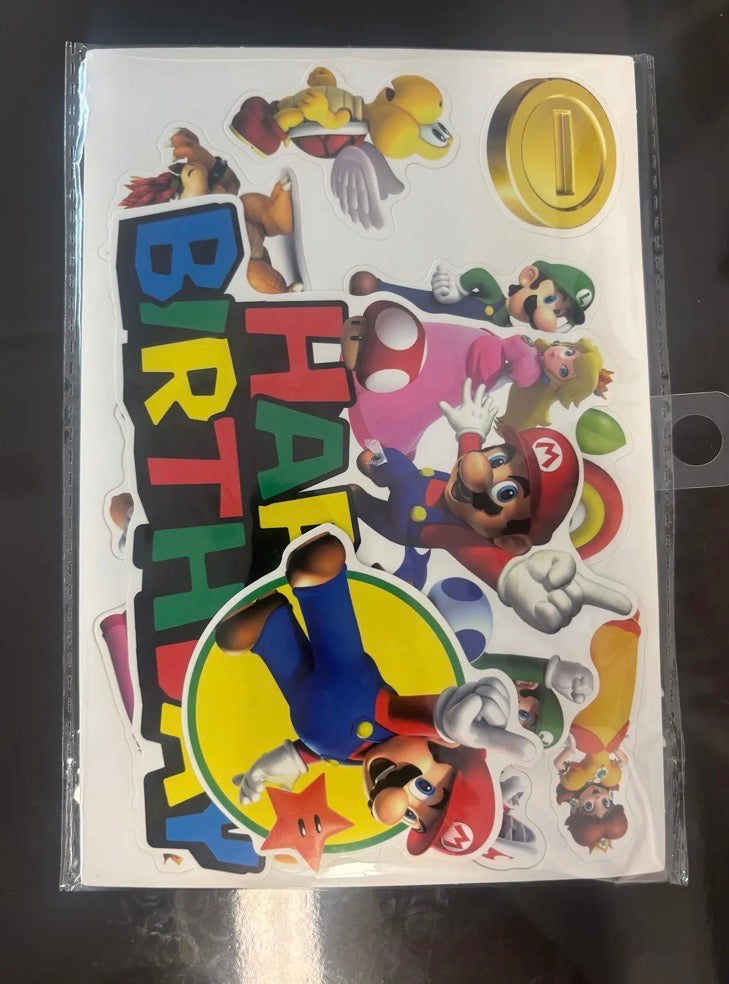 Cake Topper-Mario Happy Birthday