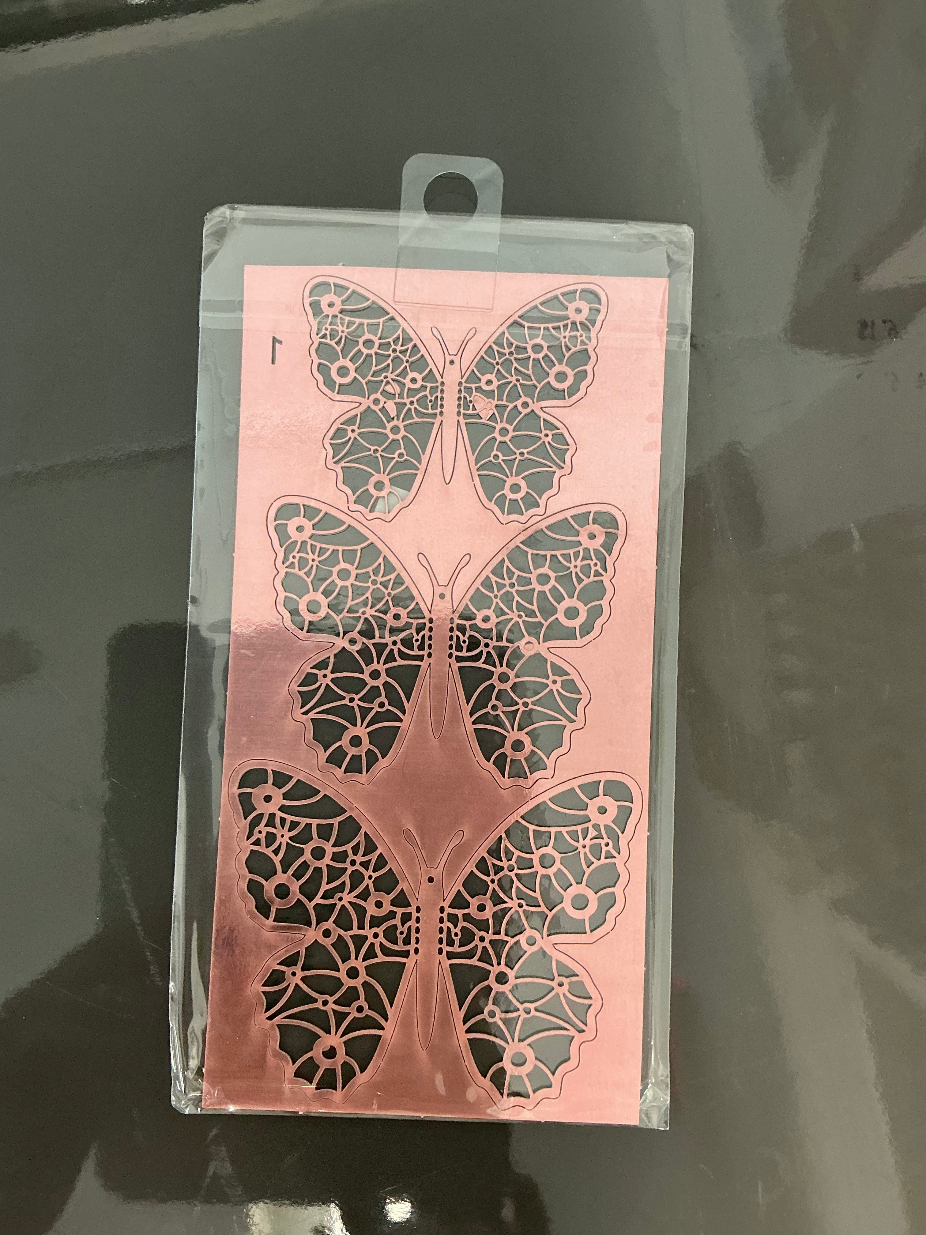 Rosegold Tri-Butterfly Set