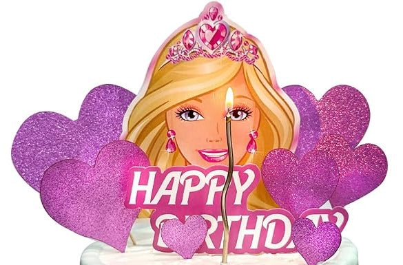 Cake Topper-Barbie Head/Happy Birthday