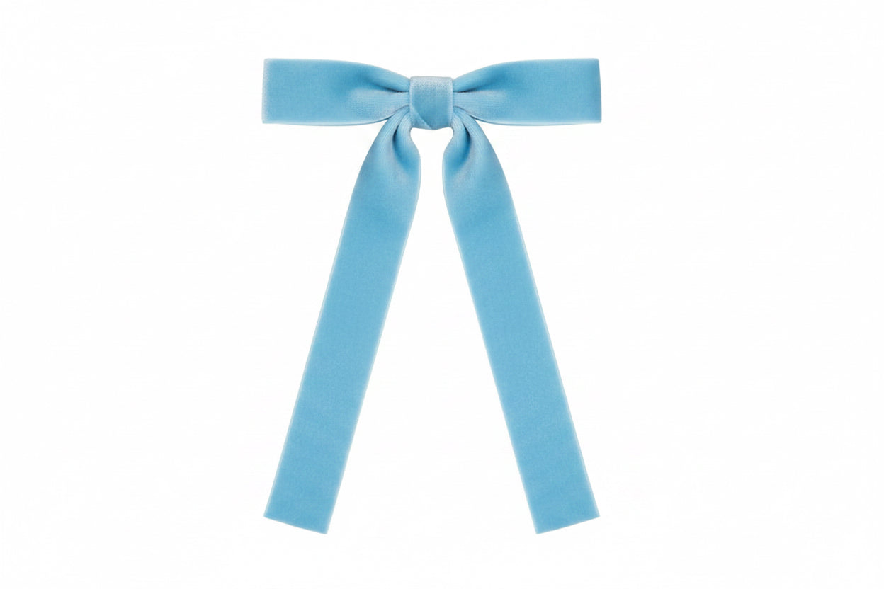 Blue Velvet Bow-Lg
