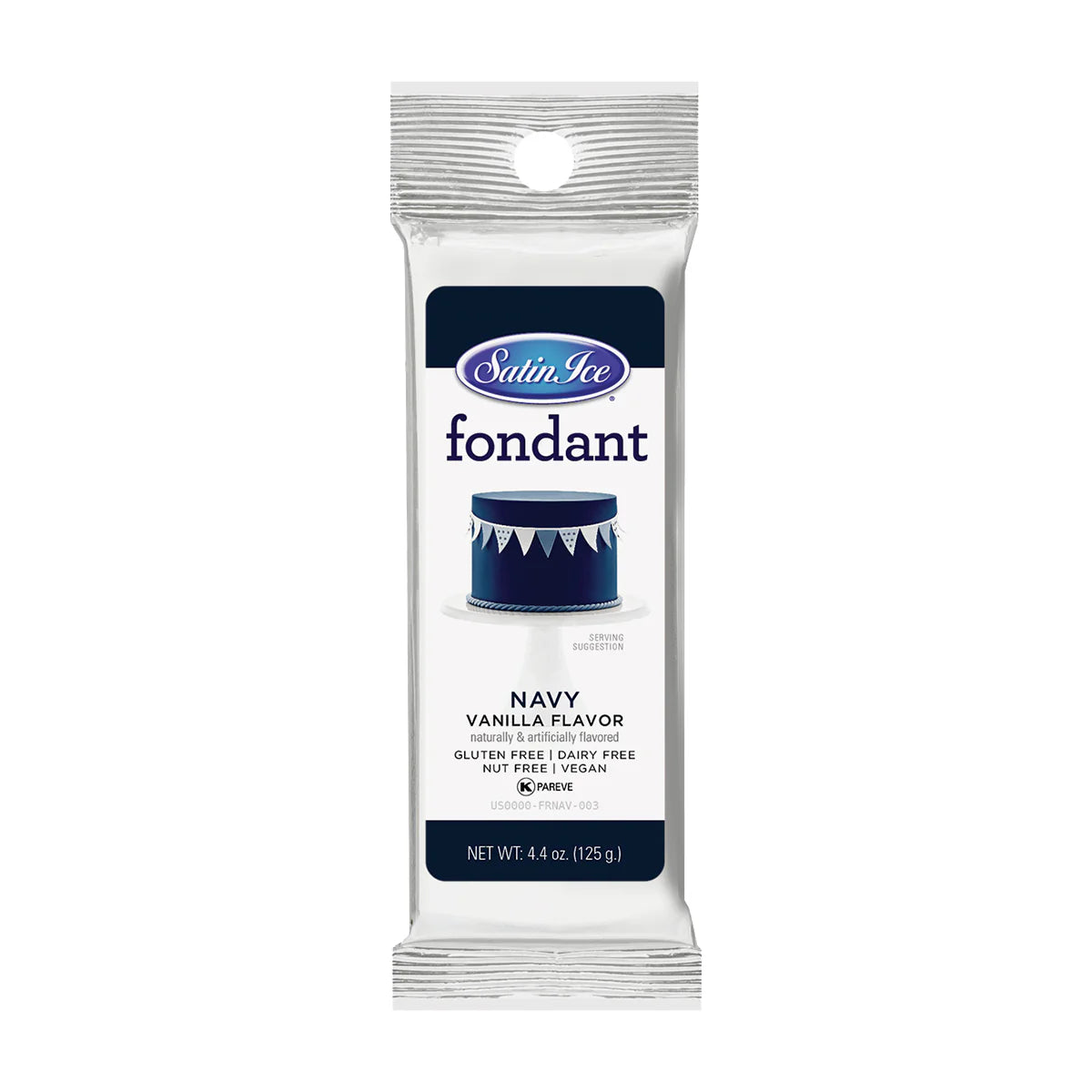 Satin Ice Fondant 4.4oz-Navy