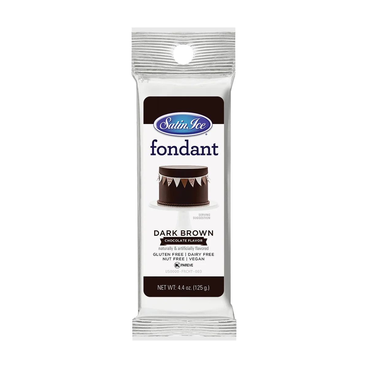 Satin Ice Fondant 4.4oz-Dark Brown