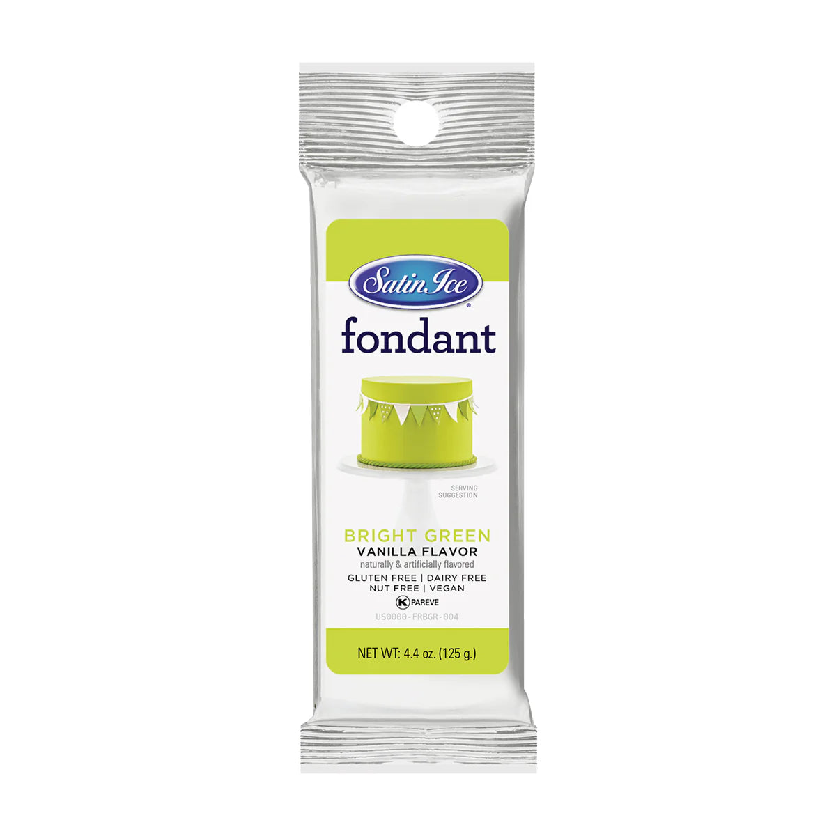 Satin Ice Fondant 4.4oz-Bright Green