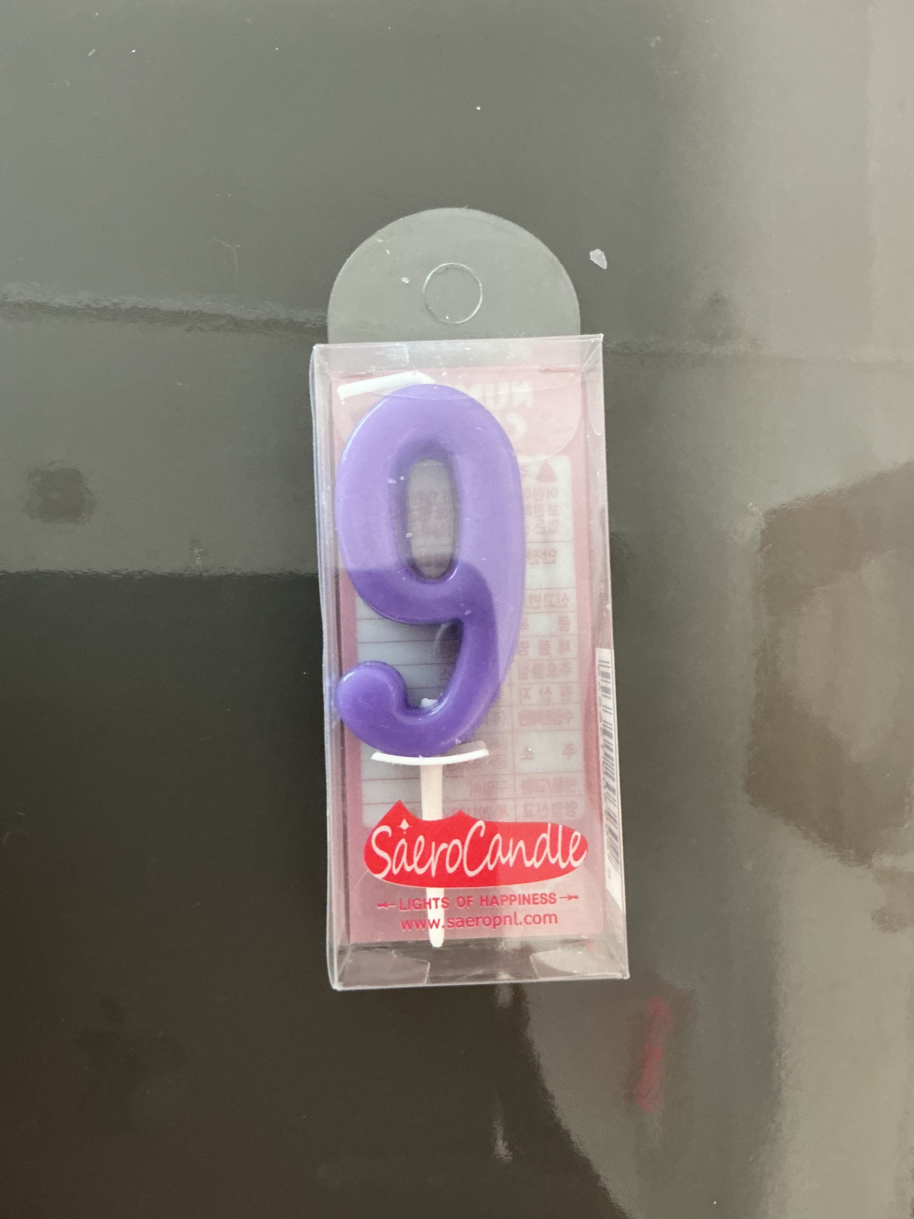 Number candles- Purple 9