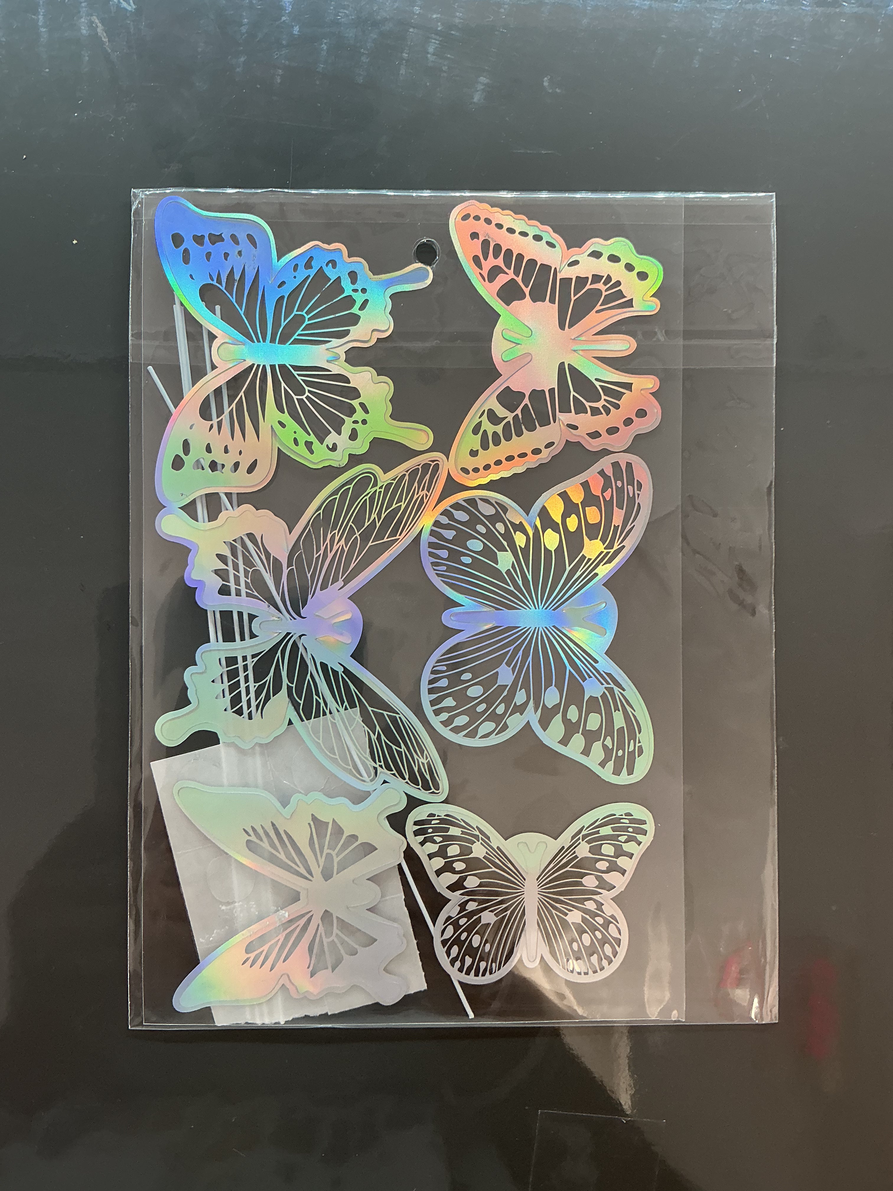 Silver Pearlescent Butterfly Set
