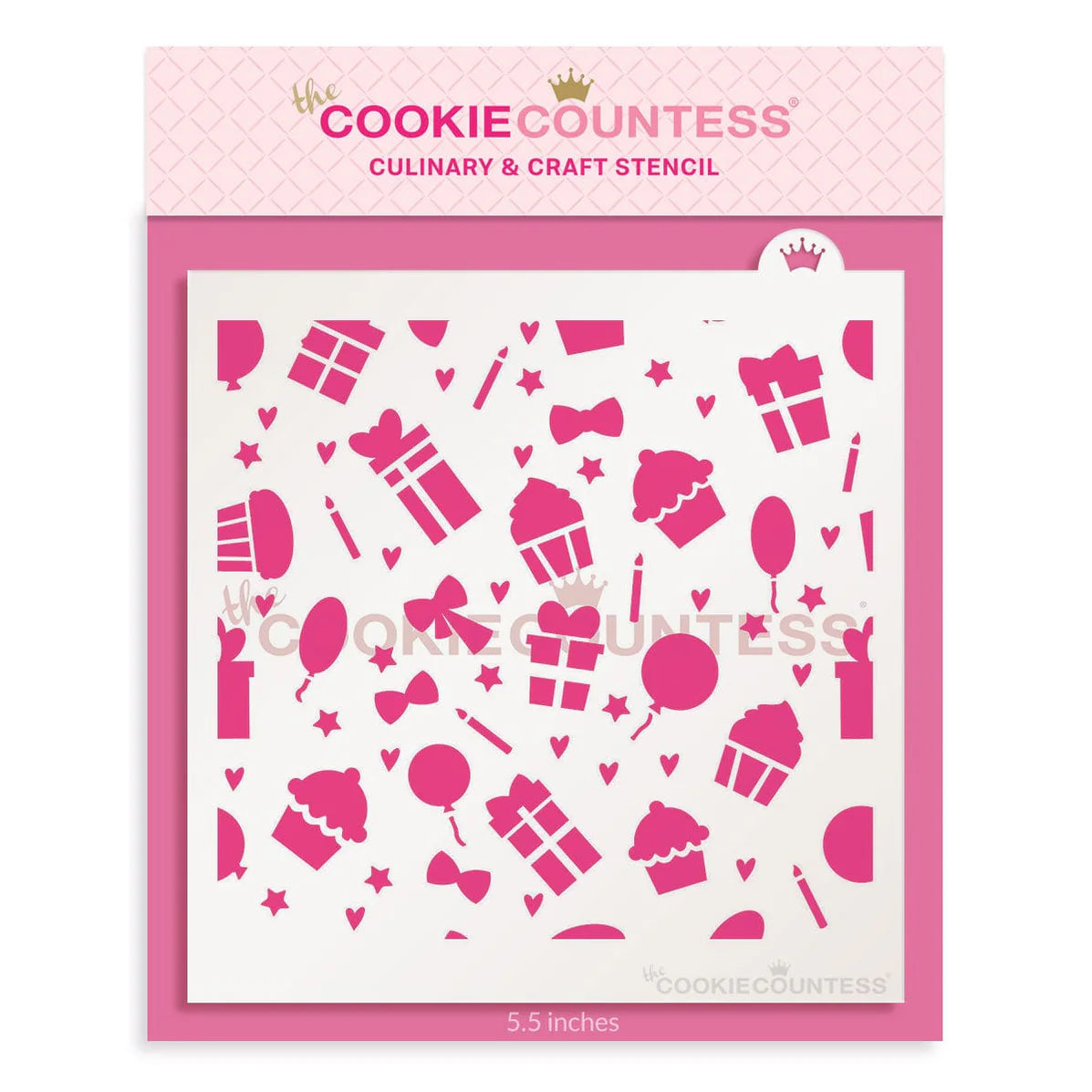 Birthday Icons Pattern Stencil