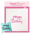 Script Happy Birthday Stencil