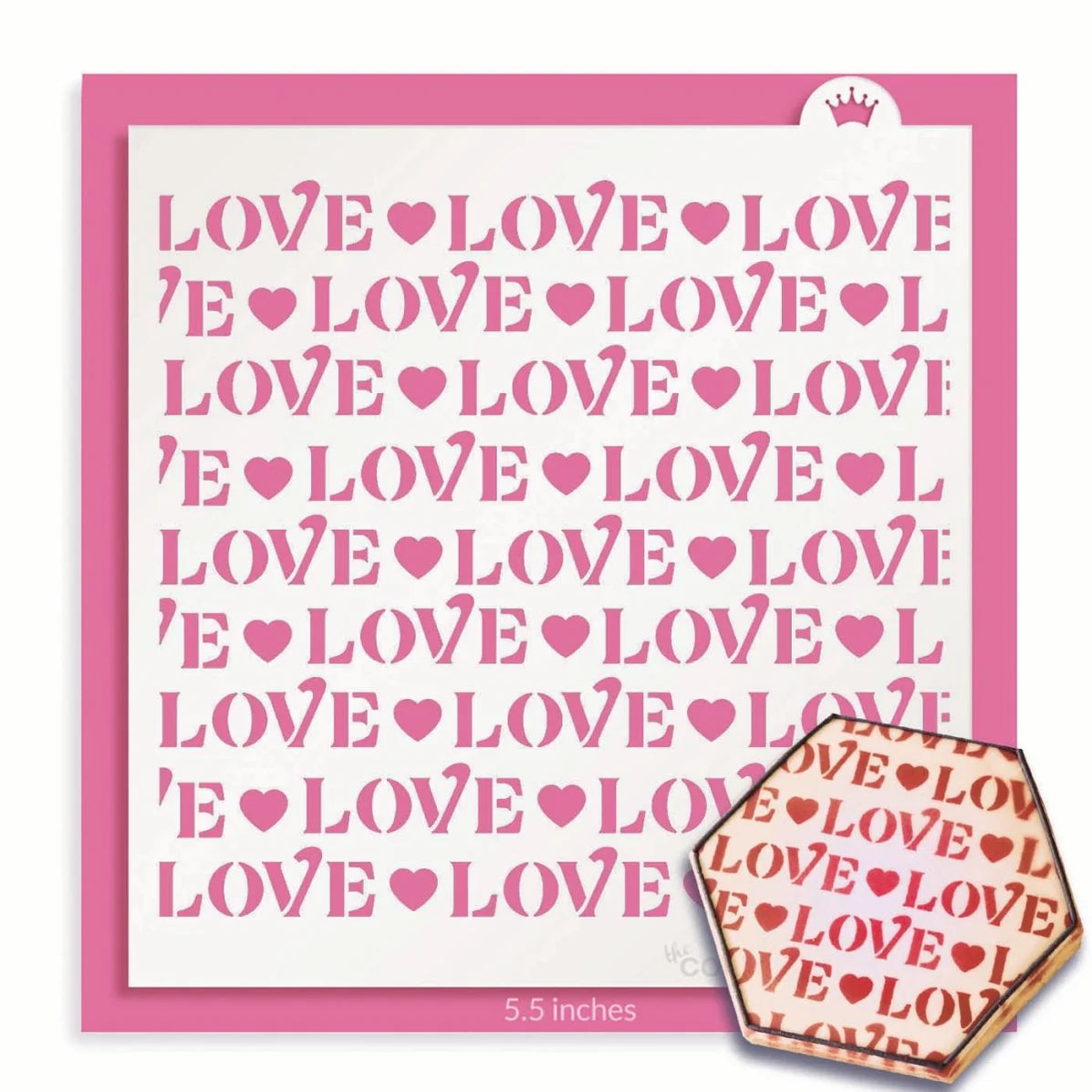 Love Pattern with Hearts Stencil