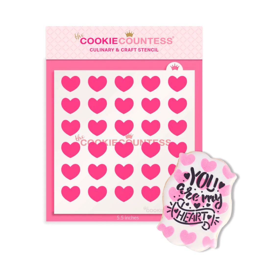 Puffy Hearts Pattern Stencil