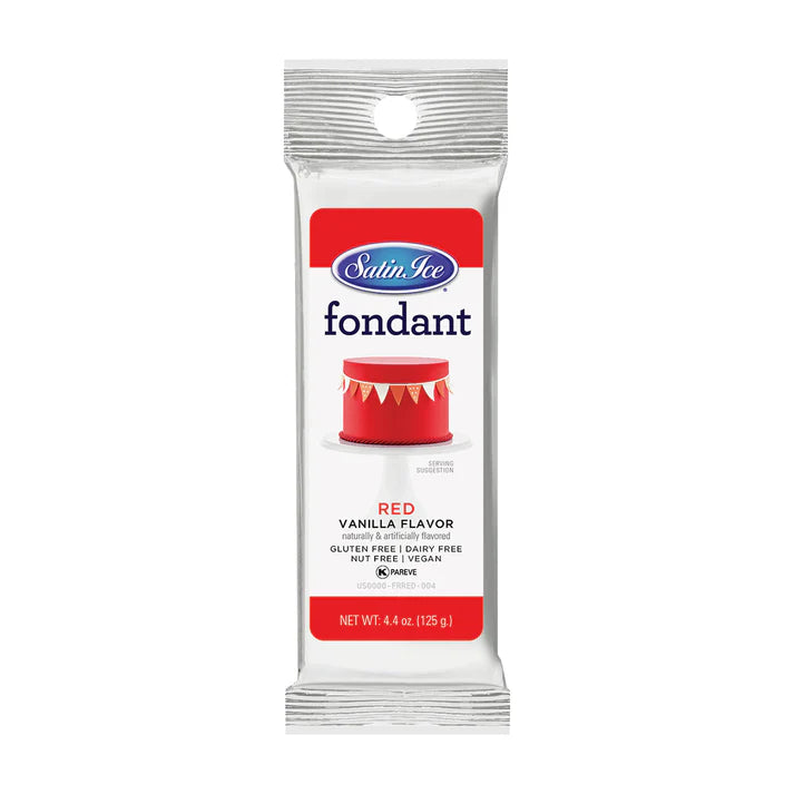 Satin Ice Fondant 4.4 oz-Red