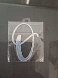 4” Silver Cursive Letter Topper-O