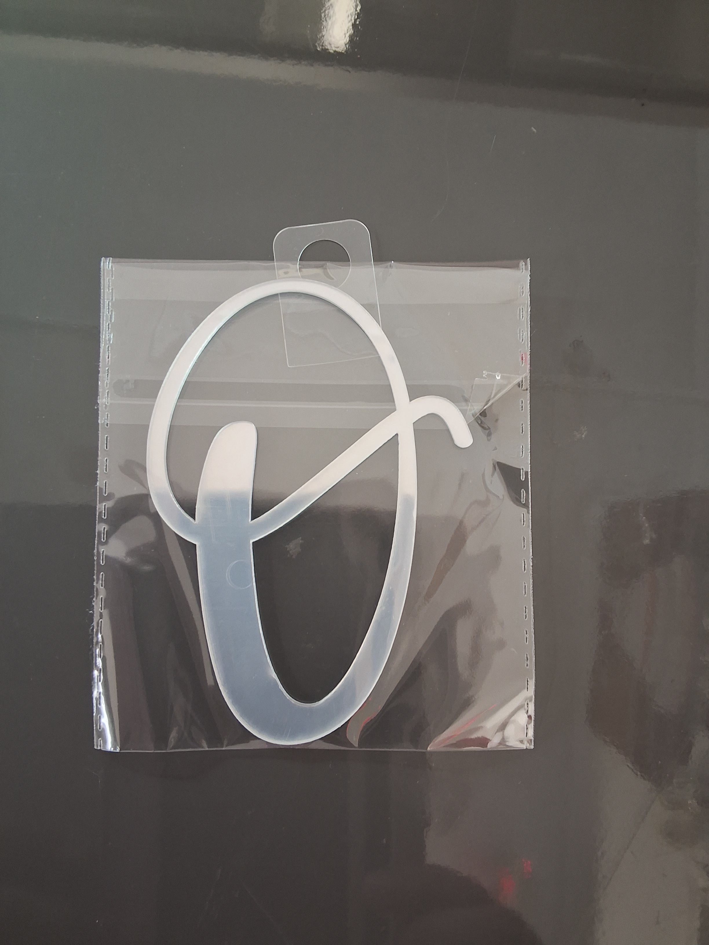 4” Silver Cursive Letter Topper-O