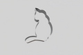 Cat Sitting On Tail Cookie Cutter 3"
