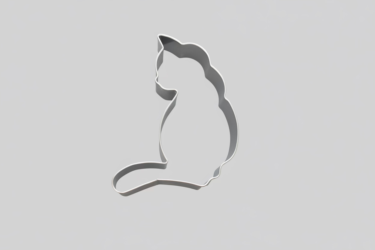 Cat Sitting On Tail Cookie Cutter 3"