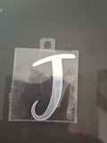 4” Silver Cursive Letter Topper-J