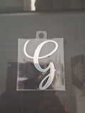4” Silver Cursive Letter Topper-G