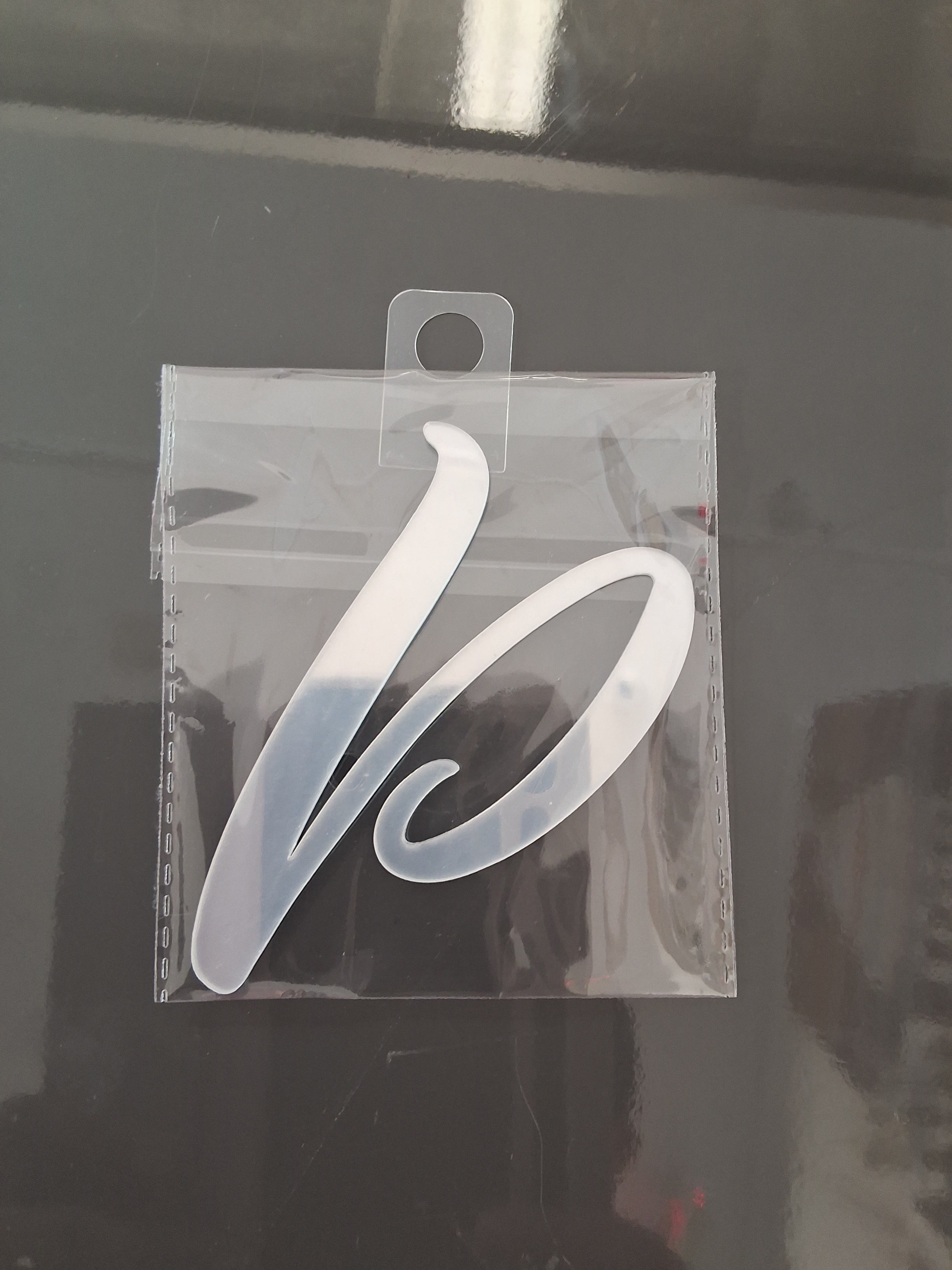 4” Silver Cursive Letter Topper-P