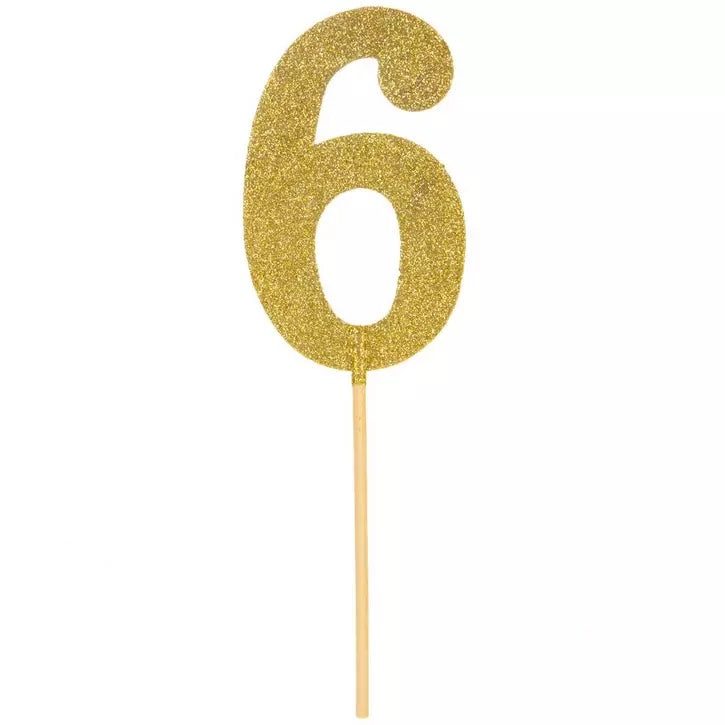 5.5" Gold Glitter Number Topper-6