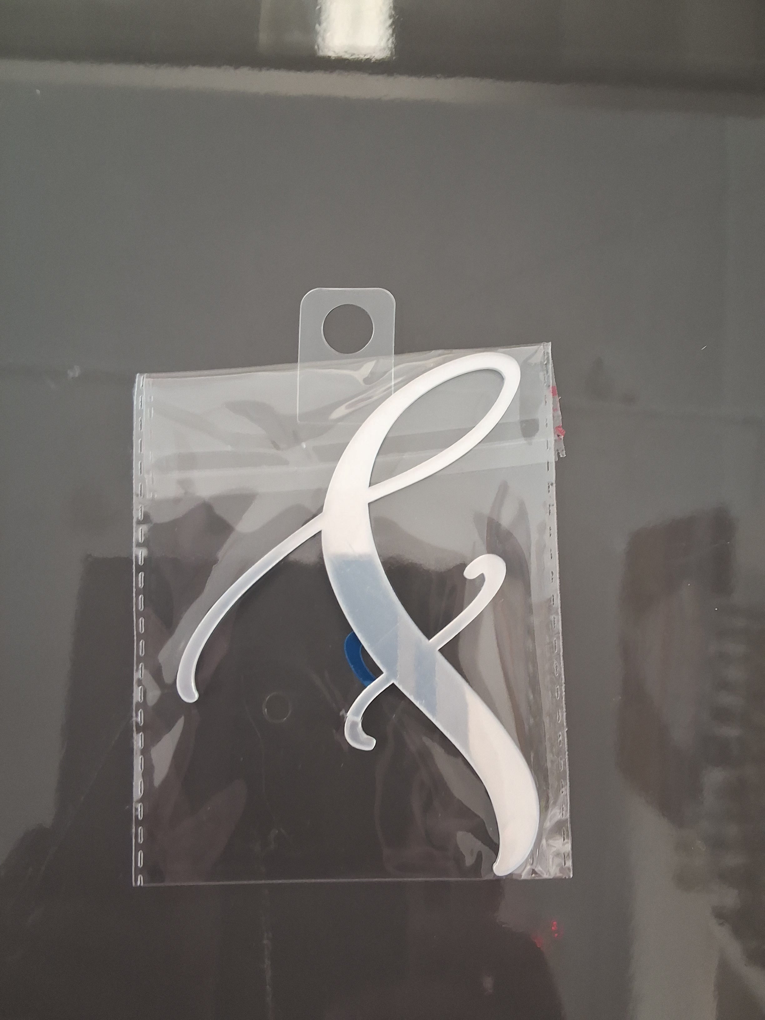 4” Silver Cursive Letter Topper-F